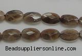 CSS106 15.5 inches 8*12mm faceted oval natural sunstone beads wholesale