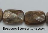 CSS114 15.5 inches 18*25mm faceted rectangle natural sunstone beads