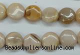 CSS203 15.5 inches 12mm flat round natural sunstone beads