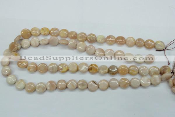 CSS203 15.5 inches 12mm flat round natural sunstone beads