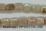 CSS208 15.5 inches 10*10mm square natural sunstone beads