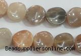 CSS255 15.5 inches 14mm twisted coin natural sunstone beads