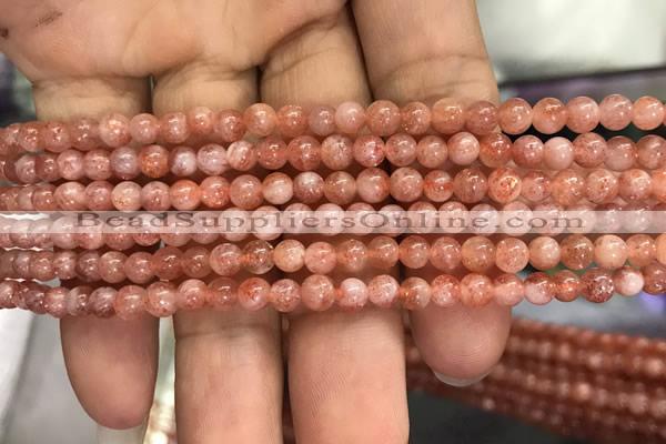 CSS300 15.5 inches 4mm round golden sunstone gemstone beads