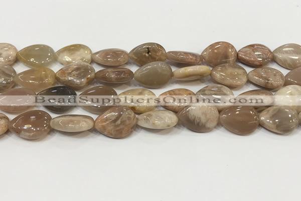 CSS408 15.5 inches 13*18mm flat teardrop sunstone beads wholesale