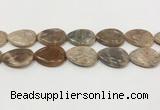 CSS412 15.5 inches 22*30mm flat teardrop sunstone beads wholesale