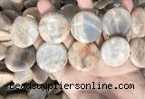 CSS422 15.5 inches 30mm flat round sunstone beads wholesale