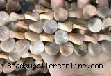 CSS437 15.5 inches 16mm twisted coin sunstone beads wholesale