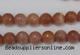 CSS504 15.5 inches 9mm faceted round natural golden sunstone beads