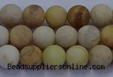 CSS622 15.5 inches 8mm round matte yellow sunstone gemstone beads