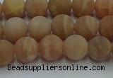 CSS652 15.5 inches 8mm round matte sunstone beads wholesale