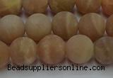 CSS653 15.5 inches 10mm round matte sunstone beads wholesale