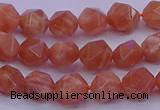 CSS681 15.5 inches 6mm faceted nuggets natural sunstone beads