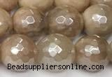 CSS812 15 inches 10mm faceted round AB-color sunstone beads