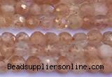 CSS836 15 inches 3mm faceted round golden sunstone beads