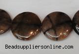 CST34 15.5 inches 20mm flat round staurolite gemstone beads wholesale