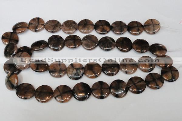 CST34 15.5 inches 20mm flat round staurolite gemstone beads wholesale