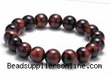 CTB09 7.5 inches 10mm round red tiger eye stretch bracelet