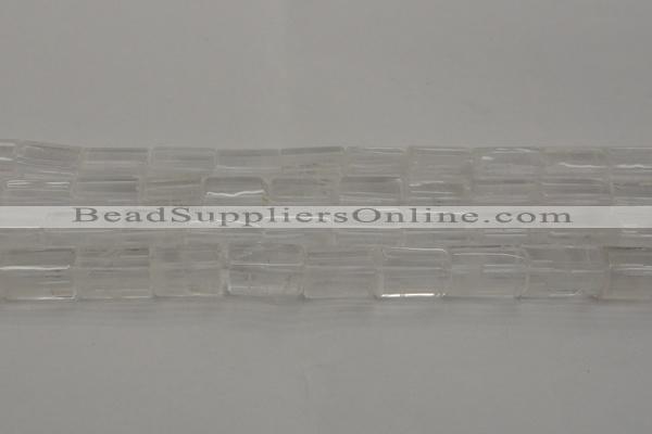 CTB101 15.5 inches 11*15mm faceted tube white crystal beads