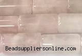 CTB1033 15 inches 8*16mm - 8*18mm tube rose quartz beads