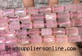 CTB203 15.5 inches 10*15mm faceted tube rose quartz beads