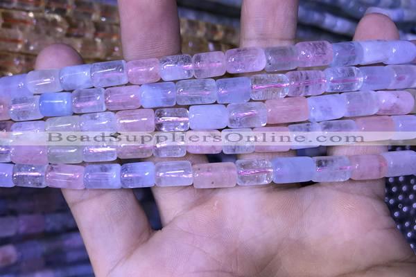 CTB252 15.5 inches 7*8mm - 7*11mm tube natural morganite beads