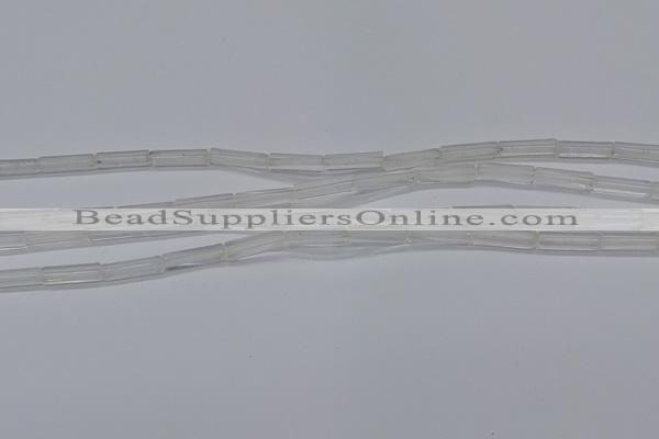 CTB310 15.5 inches 4*13mm tube white crystal beads wholesale