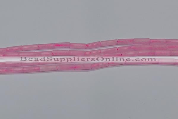 CTB311 15.5 inches 4*13mm tube rose quartz beads wholesale