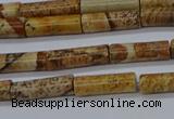 CTB332 15.5 inches 4*13mm tube picture jasper beads wholesale