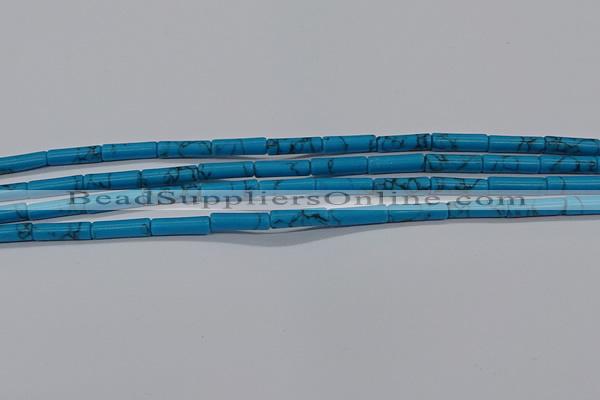 CTB342 15.5 inches 4*13mm tube imitation turquoise beads wholesale