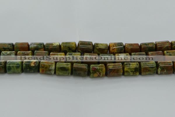 CTB530 15.5 inches 10*13mm triangle rhyolite beads wholesale