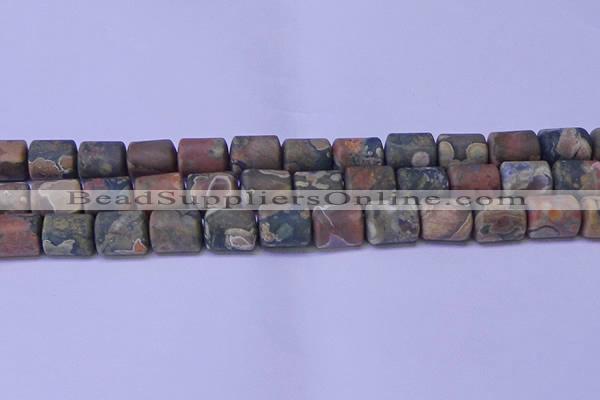 CTB568 15.5 inches 10*13mm triangle matte rhyolite beads