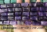 CTB618 15.5 inches 11*16mm - 12*18mm faceted tube amethyst beads