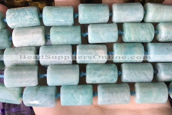 CTB655 15.5 inches 12*16mm faceted tube amazonite beads