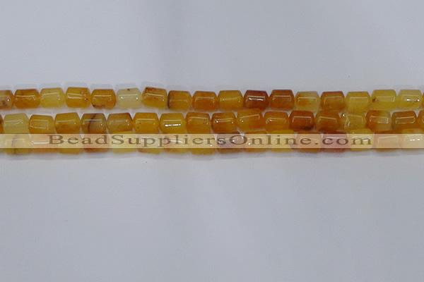 CTB702 15.5 inches 6*8mm tube yellow jade beads wholesale