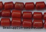 CTB709 15.5 inches 6*8mm tube red jasper beads wholesale