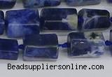 CTB735 15.5 inches 6*10mm - 8*12mm faceted tube sodalite beads