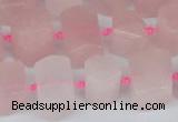 CTB751 15.5 inches 6*10mm - 8*12mm faceted tube rose quartz beads