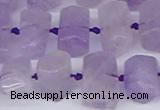 CTB752 15.5 inches 6*10mm - 8*12mm faceted tube lavender amethyst beads