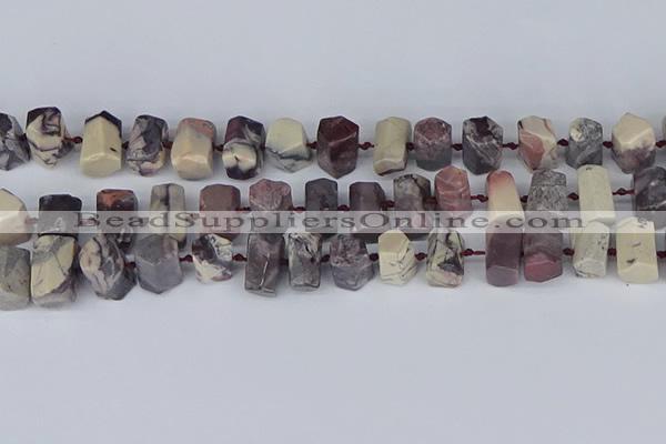 CTB760 6*10mm - 8*12mm faceted tube purple striped jasper beads