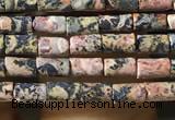 CTB816 15.5 inches 2*4mm tube leopard skin jasper beads wholesale