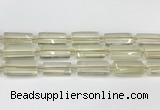 CTB858 13*25mm - 15*28mm faceted flat tube lemon quartz beads