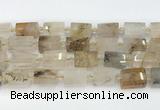 CTB872 13*25mm - 14*19mm faceted tube scenic quartz beads