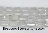 CTB875 13*25mm - 14*19mm faceted tube yellow white crystal beads