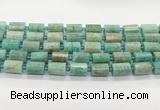 CTB898 15.5 inches 10*14mm faceted tube amazonite gemstone beads