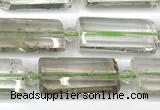 CTB915 13*25mm - 15*28mm faceted flat tube phantom quartz beads