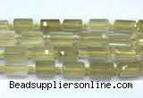 CTB945 15 inches 13*25mm - 14*19mm faceted tube lemon quartz beads