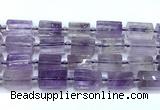 CTB946 15 inches 13*25mm - 14*19mm faceted tube amethyst beads