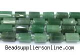 CTB948 15 inches 13*25mm - 14*19mm faceted tube green aventurine beads