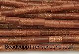 CTB989 15 inches 2*4mm tube goldstone beads