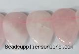 CTD01 Top drilled 22*30mm flat teardrop rose quartz beads